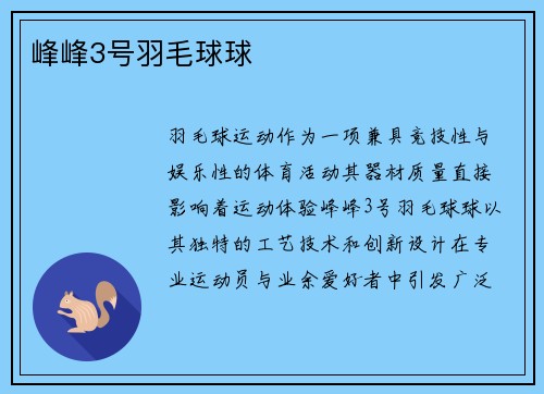 峰峰3号羽毛球球